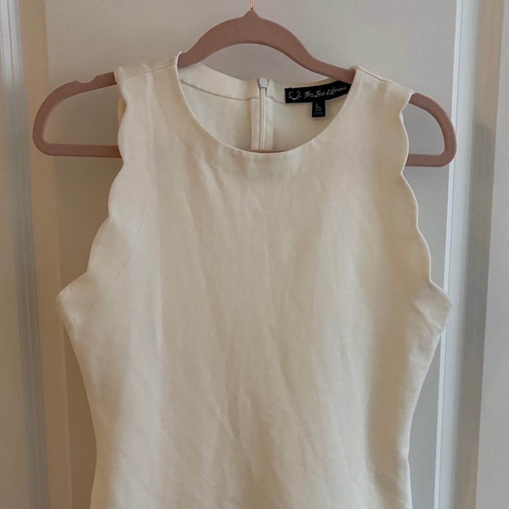For Love And Lemons Cream Scalloped Mini Dress - Picture 3 of 7